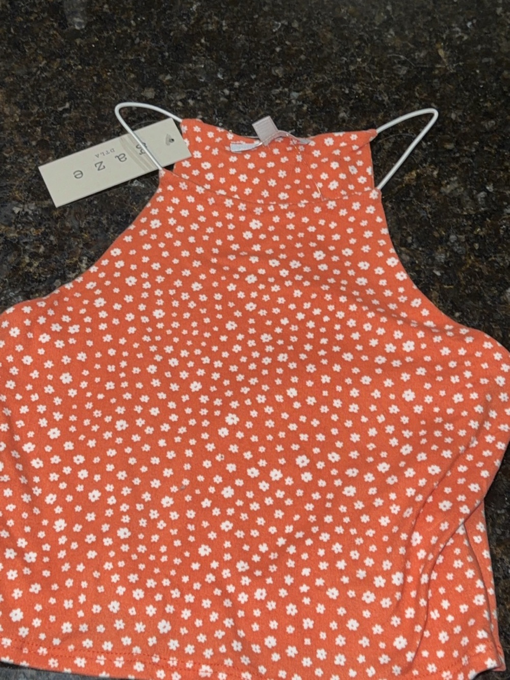 a new day Orange Floral High-Neck Camisole